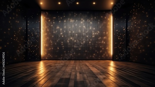 Golden wood texture Dark and Moody Wall Background for Presentation, rustic black and golden wood background