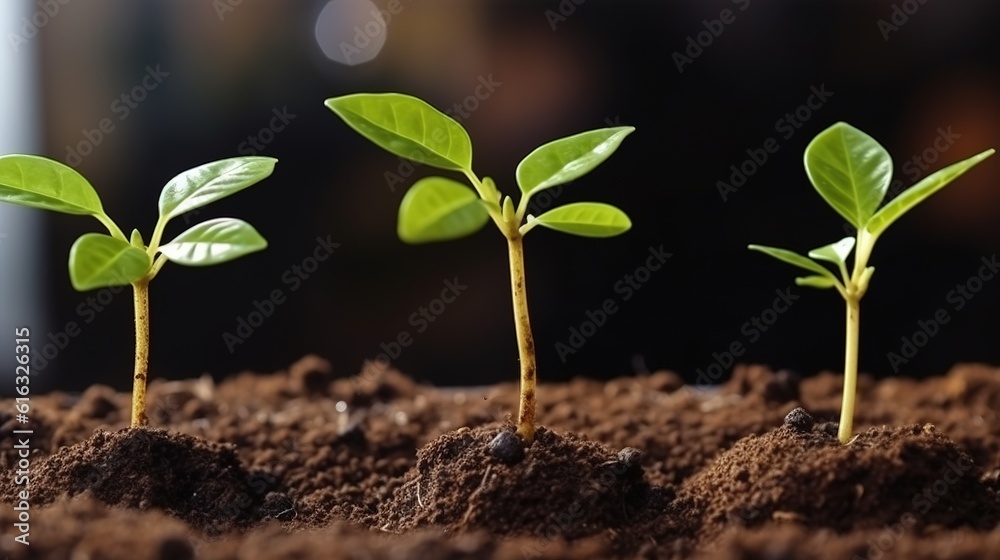 Growth Trees concept Coffee bean seedlings nature Growth Trees concept Coffee bean seedlings nature