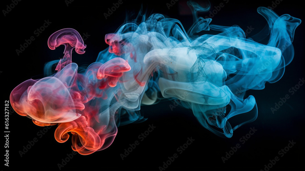 Fototapeta premium abstract colorful aqua smoke background as it swirls through the air, Generative AI