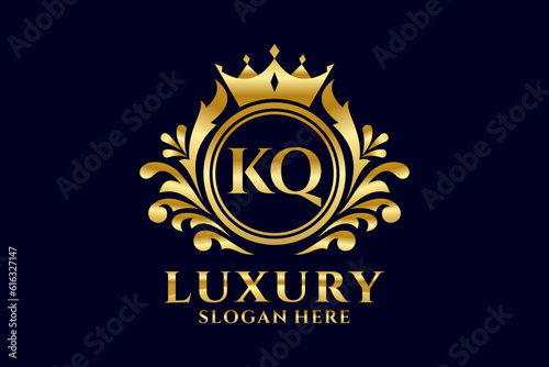 Initial KQ Letter Royal Luxury Logo template in vector art for luxurious branding projects and other vector illustration. photo