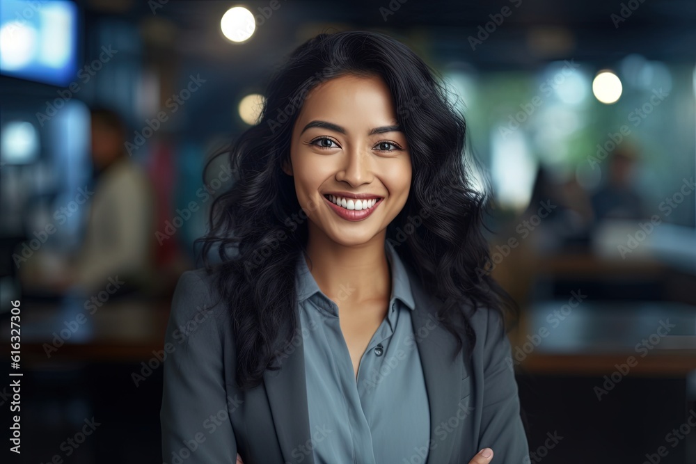 Portrait of a beautiful Asian businesswoman smiling at the camera.Generative Ai Portrait of a beautiful Asian businesswoman smiling at the camera.Generative Ai