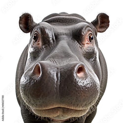 Hippo face photo on a white background © Benjamin