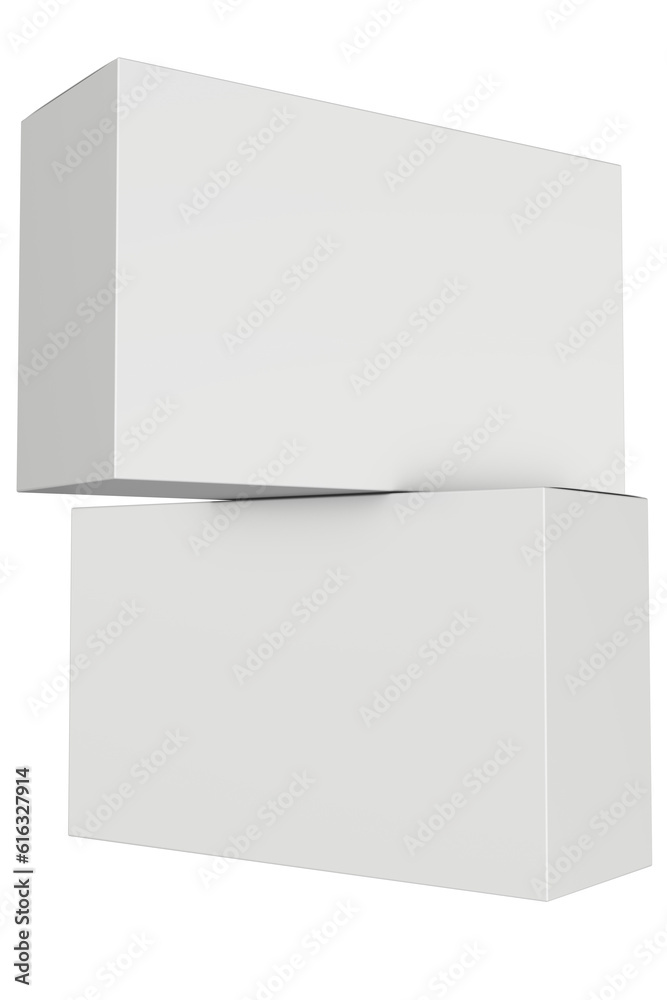 White box isolated on white. 3D Rendering White box isolated on white. 3D Rendering