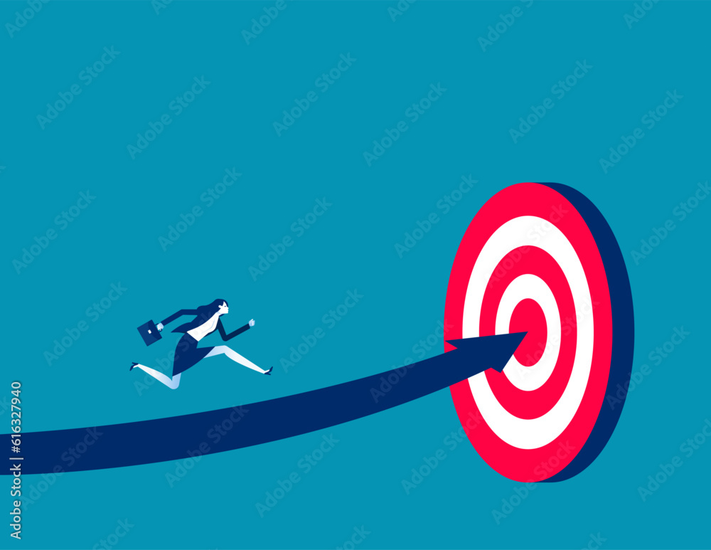 Leader progress to goal. Business vector illustration Leader progress to goal. Business vector illustration