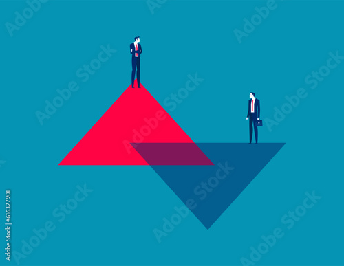 Emancipation and strong leader. Business vector illustration