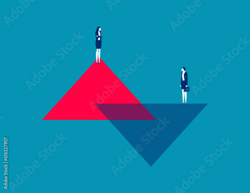 Emancipation and strong leader. Business vector illustration