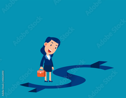 Businessman looking at trap with money. Business incentive trap vector illustration
