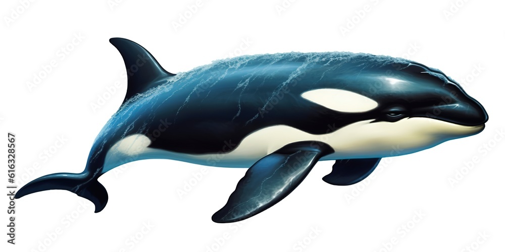 Obraz premium Killer whale on white background