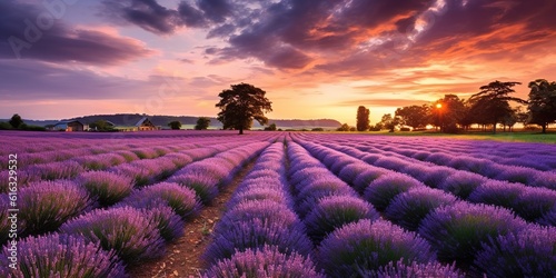 Lavender field at sunset © Benjamin