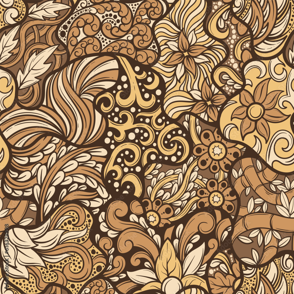 Batik background with various motifs