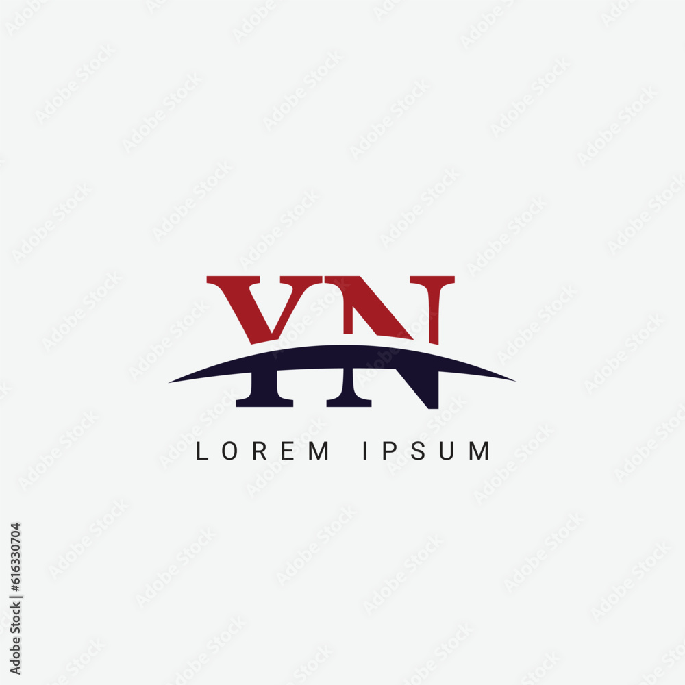 Initial Y N, YN Letter Logo design vector template, Graphic Symbol for Corporate Business Identity - obrazy, fototapety, plakaty 