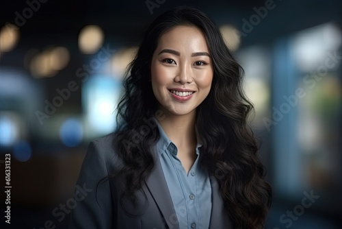 Wallpaper Mural Portrait of a beautiful Asian businesswoman smiling at the camera.Generative Ai Torontodigital.ca
