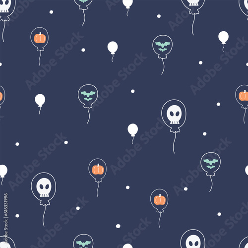 Halloween balloon doodle cartoon pattern