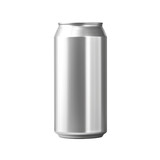 steel beer can mockup isolated on transparent background