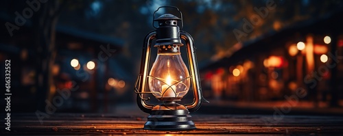 Oil Lamp Illuminates Background photo