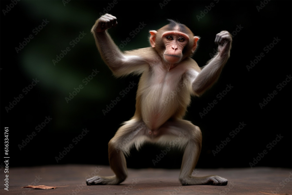 Generative AI.
a cute monkey is dancing