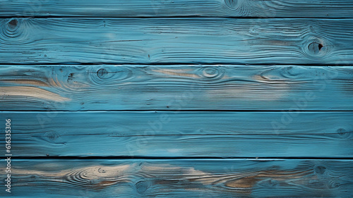 Old beach wood background - vintage blue color wooden plank. Generative AI