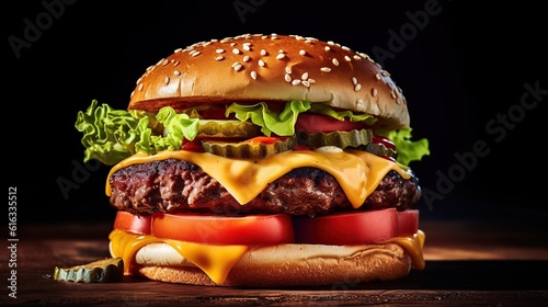 Food photography delicious burger Generative AI