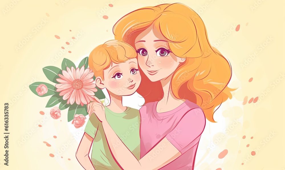A heartwarming illustration of a mother and child on Mother's Day Creating using generative AI tools A heartwarming illustration of a mother and child on Mother's Day Creating using generative AI tools