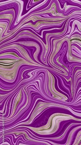 Velvet violet with gold accent liquid marble ripple 2d animation background. Vertical Video agate abstract marbling artwork texture Motion Graphic Backgrounds.