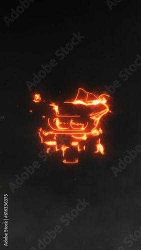 Road Touring Motorcycle silhouette animation with atmospheric smoke background, vertical video elegance motorcycle club logo reveal motion graphic.