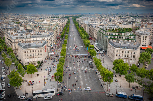 Vista aérea de la configuración de París de la foto de la torre Eiffel tomada