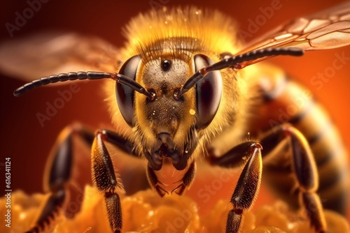 Extreme Macro Capturing the Intricate Details of a Honey Bee. AI © Usmanify