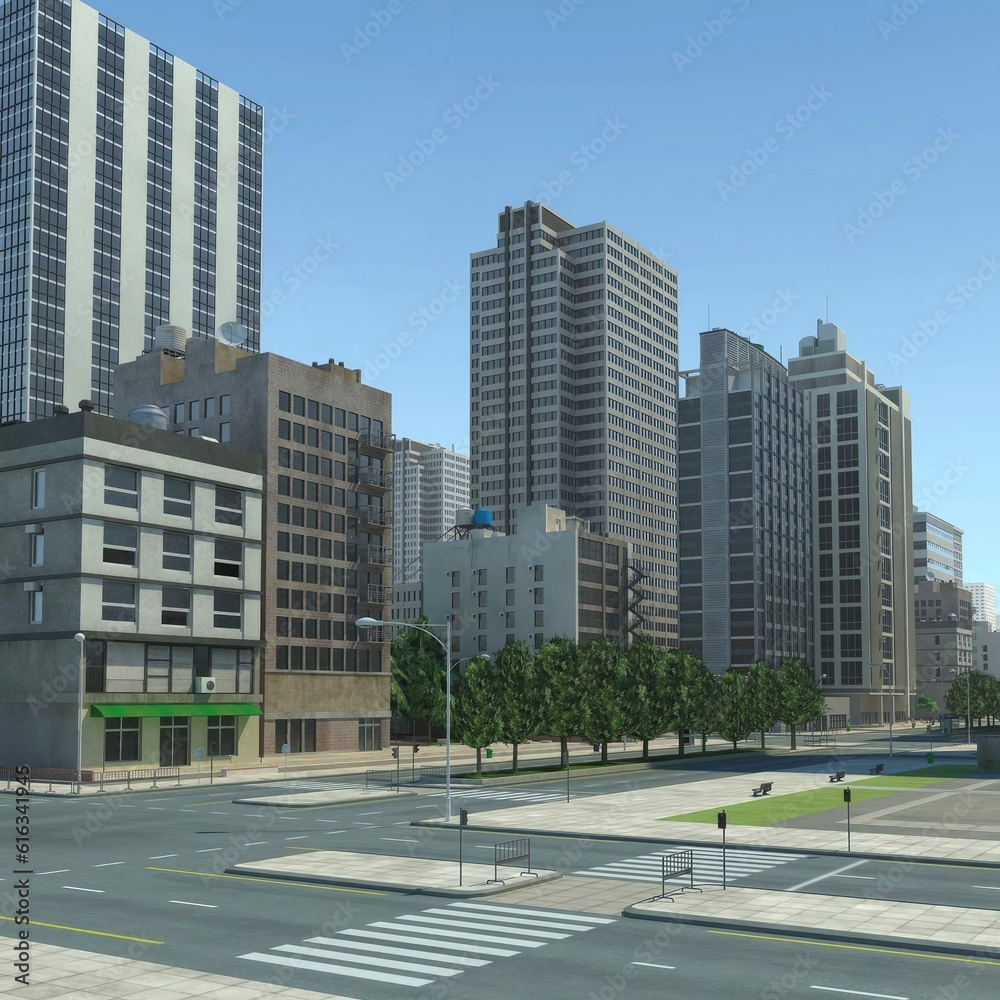 City Cityscape Buildings 3D Model
