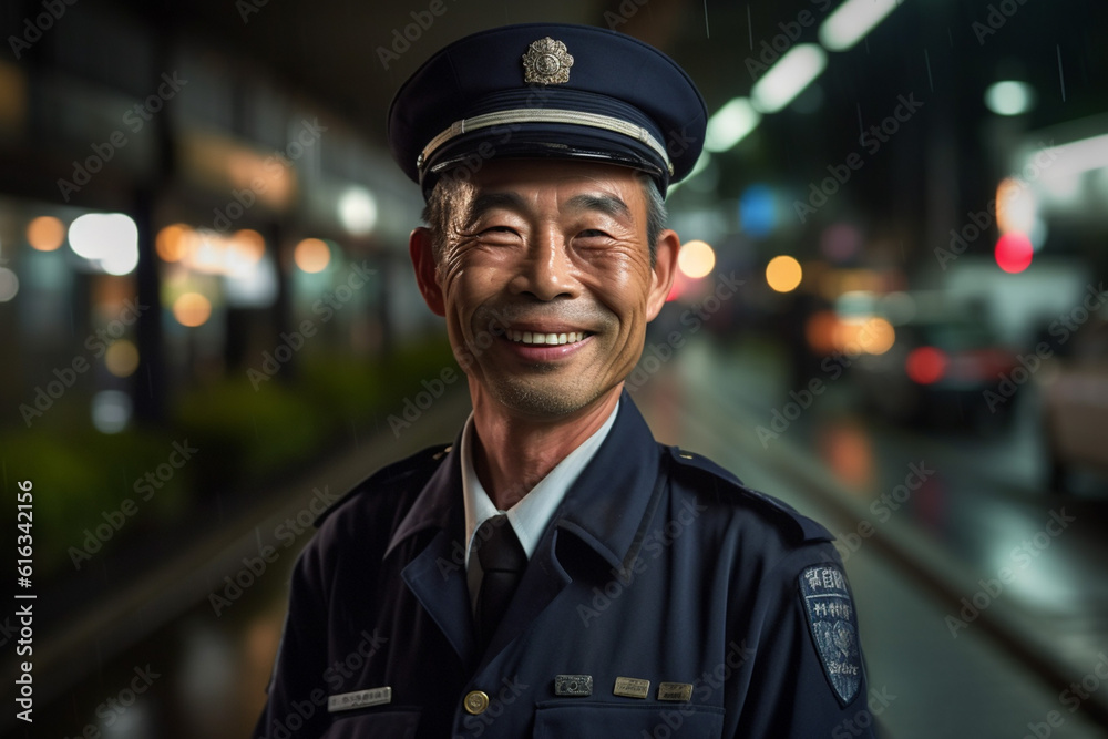 日本人の男性警備スタッフ:AI生成画像 日本人の男性警備スタッフ:AI生成画像