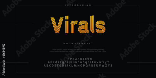 Modern abstract digital alphabet font. Minimal technology typography, Creative urban sport fashion futuristic font and with numbers. vector illustration