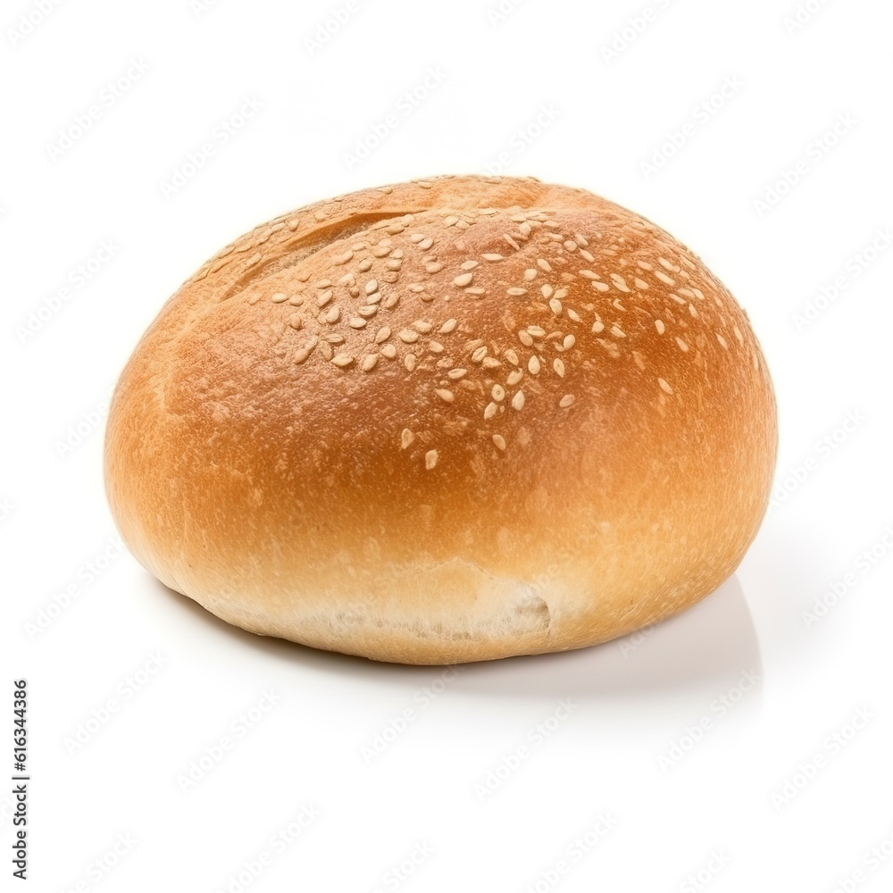 Photo of round bread isolated on a white background