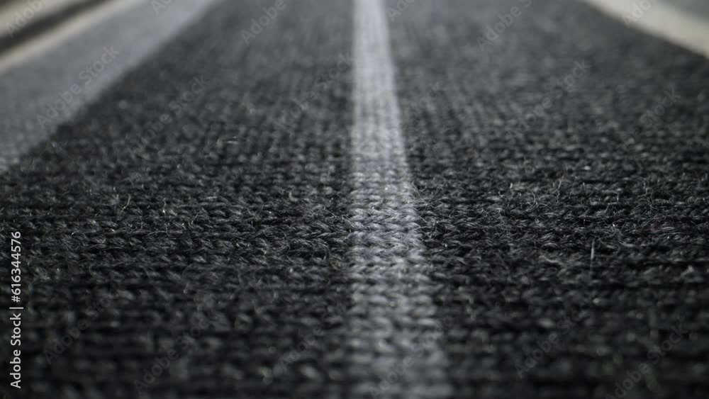 The structure of the fabric. Close-up of cotton linen. Dolly shot