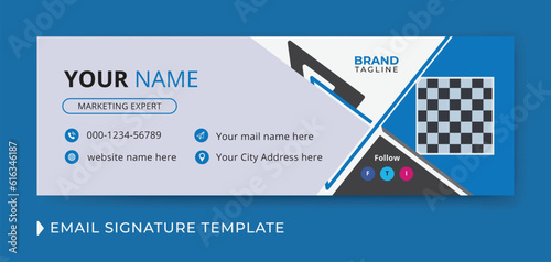 Corporate and business email signature template design with personal details and online mail letter