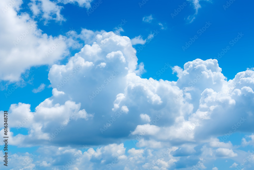 Obraz premium Blue Sky Background with Clouds Created with Generative AI Tools
