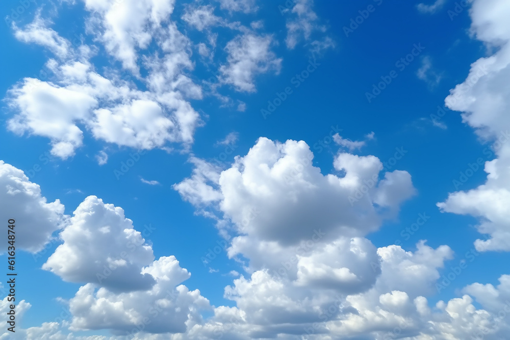 Obraz premium Blue Sky Background with Clouds Created with Generative AI Tools