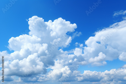 Blue Sky Background with Clouds Created with Generative AI Tools