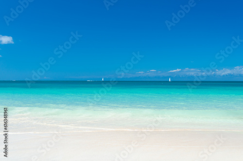 seascape summer nature with turquoise sea water. photo of seascape summer nature.