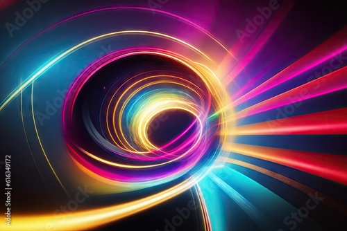 Abstract ring background with luminous swirling backdrop. Glowing spiral. The energy flow tunnel, ai generative