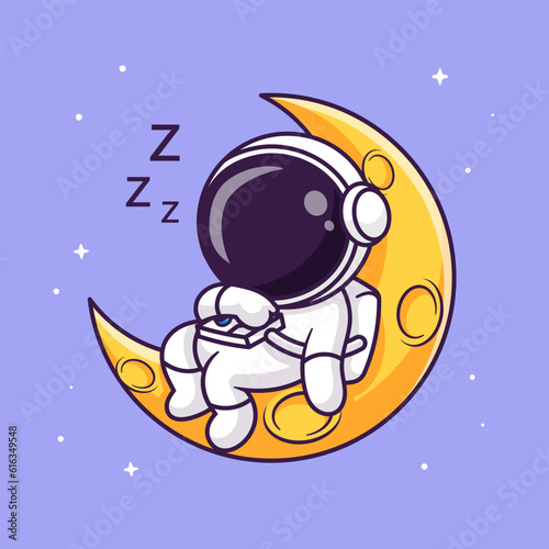 Cute Astronaut Sleeping On Moon Cartoon Vector Icon
Illustration. Science Technology Icon Concept Isolated
Premium Vector. Flat Cartoon Style