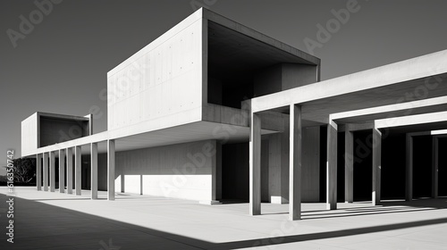 creative modern building architecture.architectural concrete interior of a modern office.