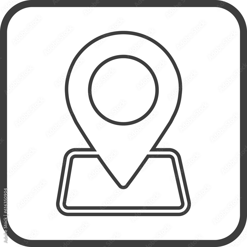 Check in icon in thin line black square frames. Check in icon in thin line black square frames.