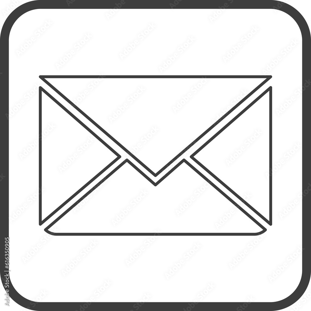 Email icon in thin line black square frames. Email icon in thin line black square frames.
