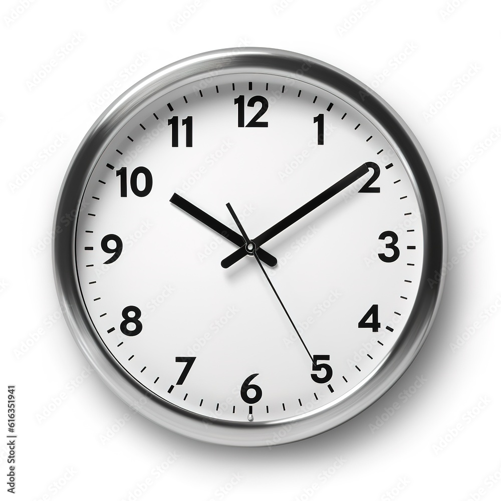 Wall clock photo with on a white background Wall clock photo with on a white background
