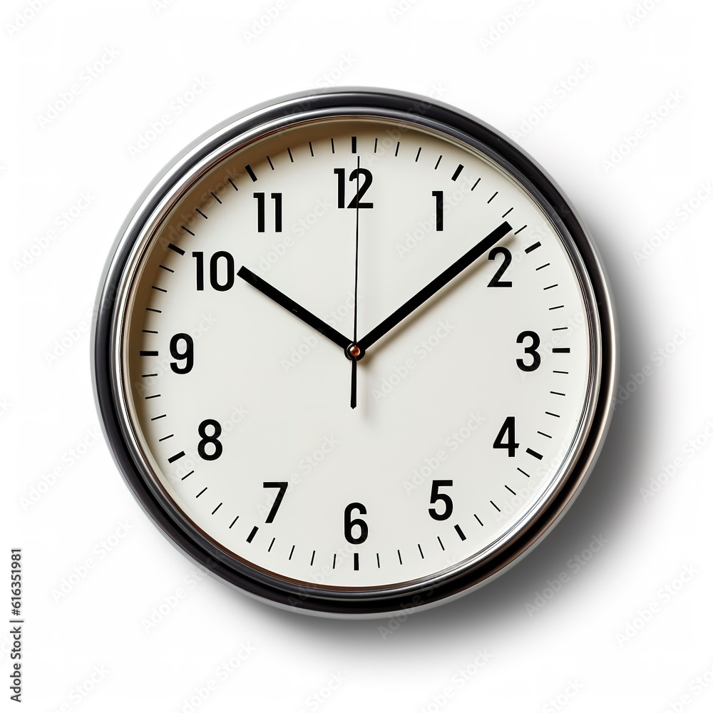 Wall clock photo with on a white background Wall clock photo with on a white background