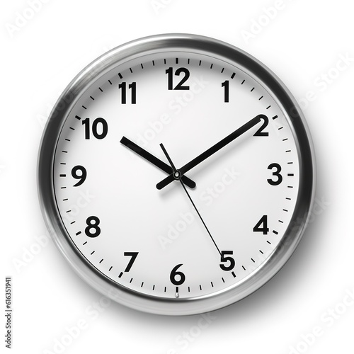 Wall clock photo with on a white background