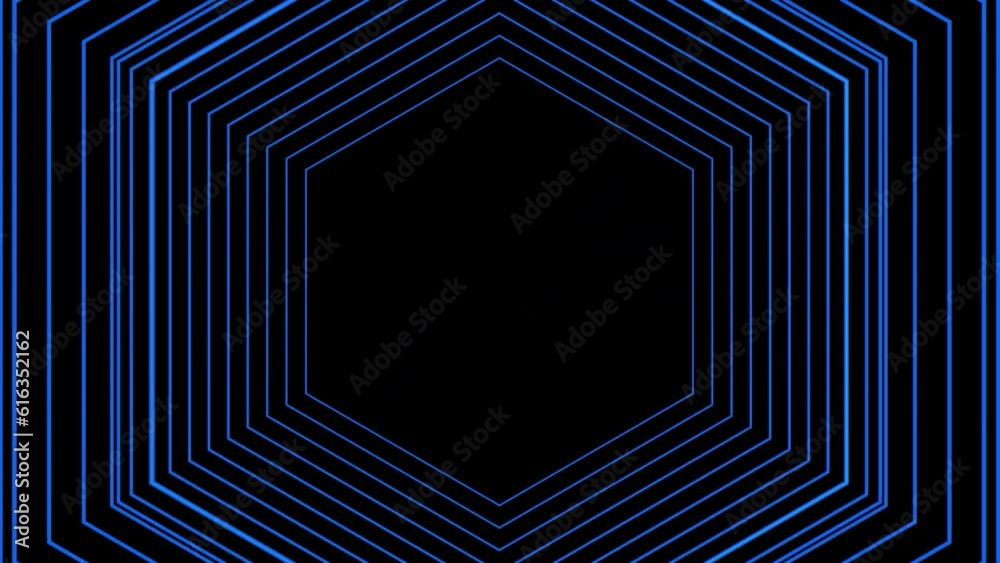 広がっていく六角形の複数の枠／Expanding hexagonal frames／펼쳐지는 육각형의 여러 프레임