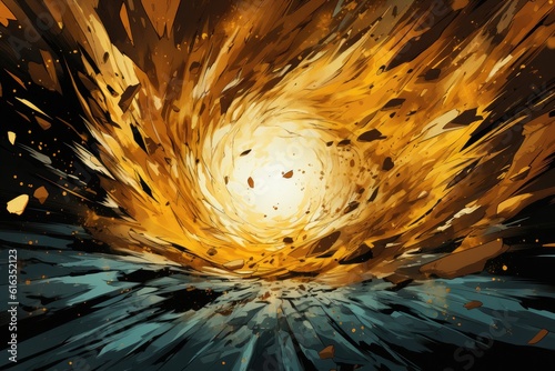 Fotografija 粒子の躍動感溢れる爆発: アニメ風アート背景とエネルギーが交差する日本の芸術 - Generative AI 2