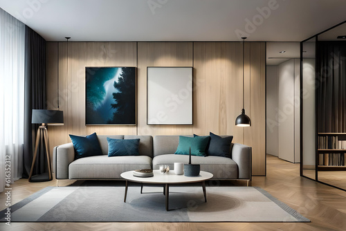 modern living room with fireplace © MuhammadAshir