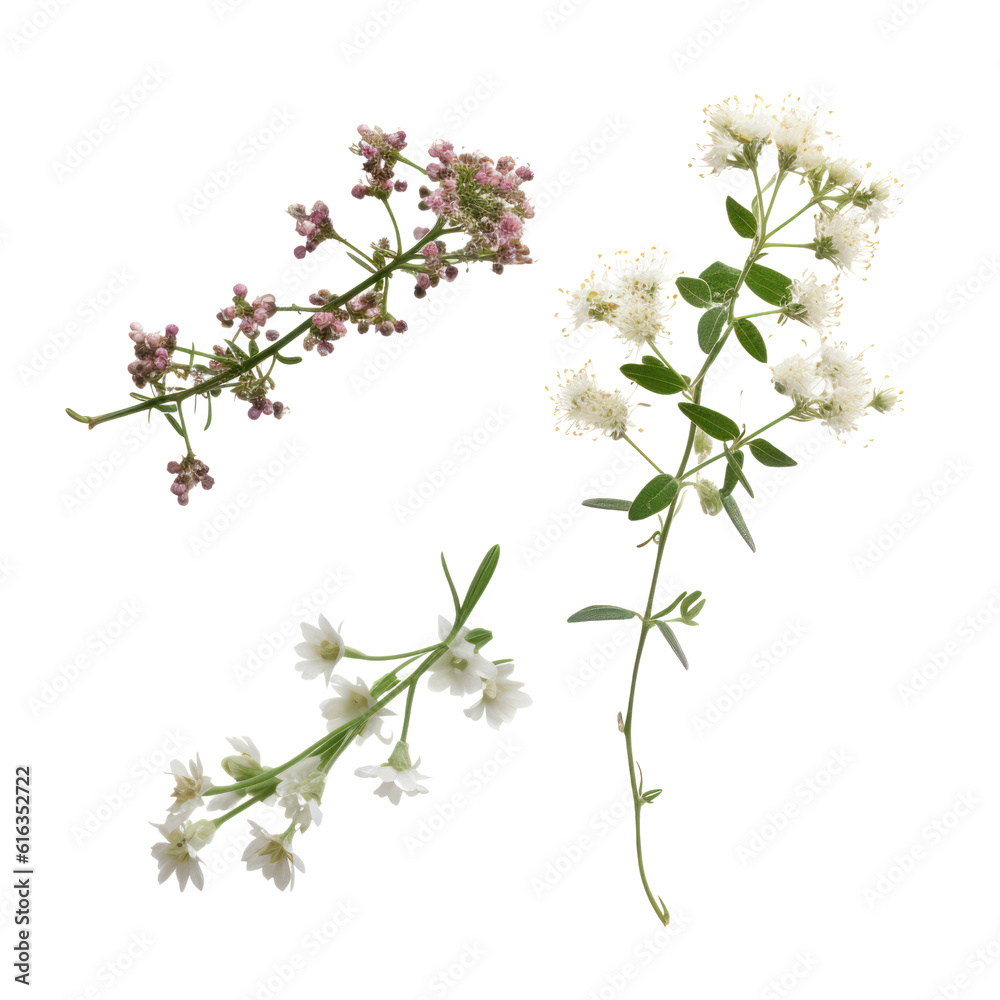 branch of cherry tree isolated on transparent background cutout