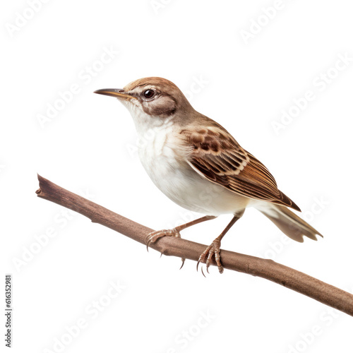 sparrow on a branch isolated on transparent background cutout